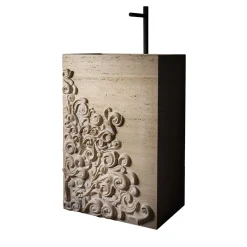 Kreoo Lavabo Dame Freestanding in Travertino Paglierino> Lavabi E Vasche Da Bagno