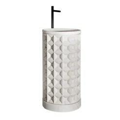Kreoo Lavabo in marmo Bianco del Re a colonna cilindrica Dawn> Lavabi E Vasche Da Bagno
