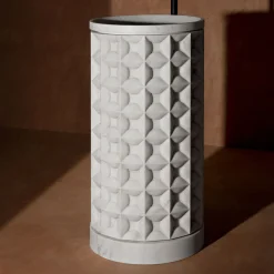 Kreoo Lavabo in marmo Bianco del Re a colonna cilindrica Dawn><noscript><img width=