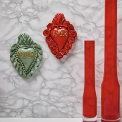 Cuore di Argilla LE TEMPS DE L'AMOUR CUORE IN CERAMICA VERDE ACQUA><noscript><img width=