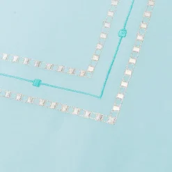 TessilArte Lenzuolo Sopra Ametista Azzurro Chiaro Ricamato in Raso di Cotone> Biancheria Da Letto