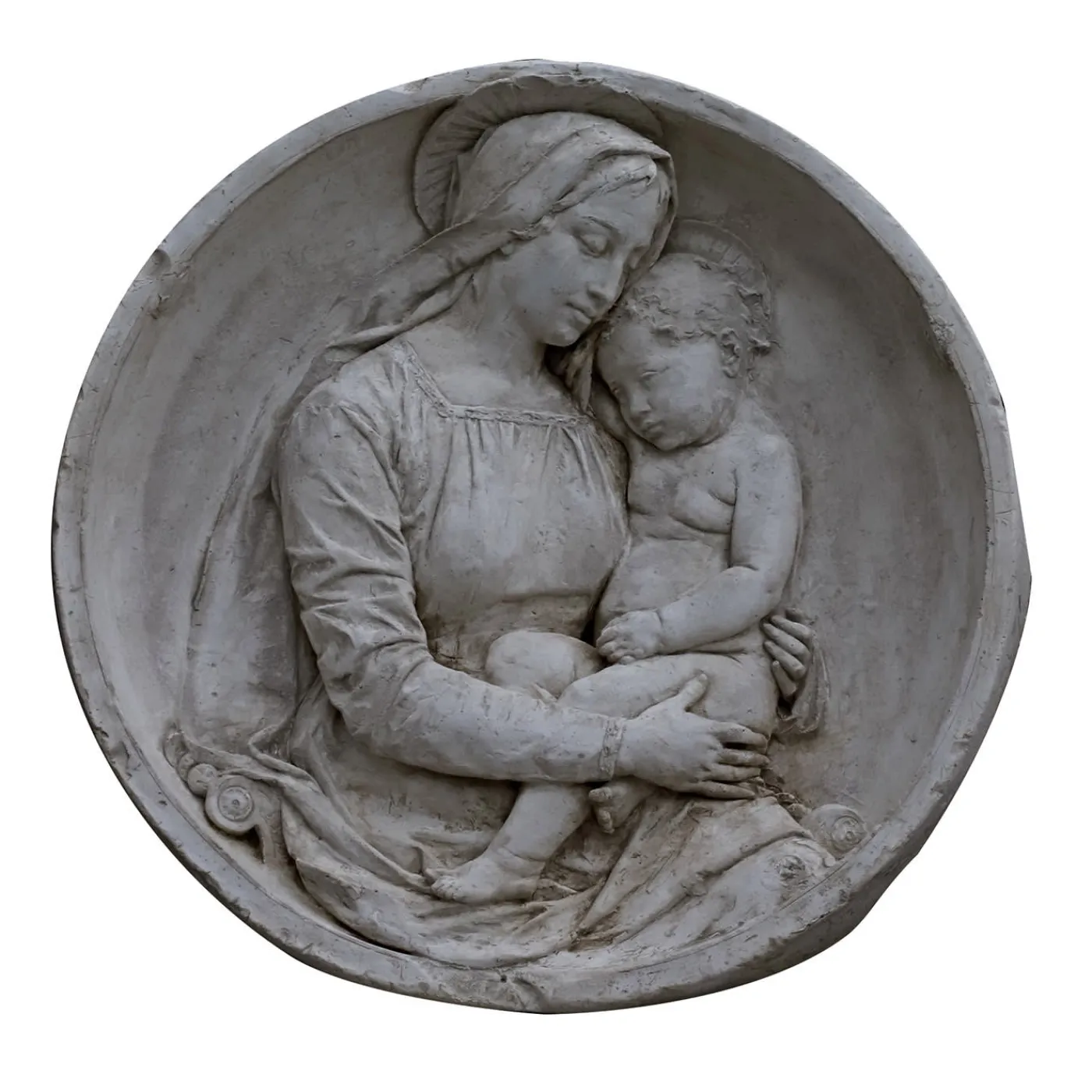 Galleria Romanelli Madonna con Bambino Tondo a basso rilievo> Sculture Da Parete