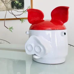 Freaklab Maiale grande Contenitore con coperchio rosso e bianco><noscript><img width=