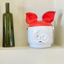 Freaklab Maiale grande Contenitore con coperchio rosso e bianco><noscript><img width=