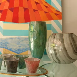 Griffe Montenapoleone by Vetrerie di Empoli Marmo Vaso alto verde con oro><noscript><img width=