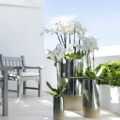 Pot à Porter Mayfair Vaso cilindrico in ceramica sfumata nero-tortora> Cachepot E Portavasi