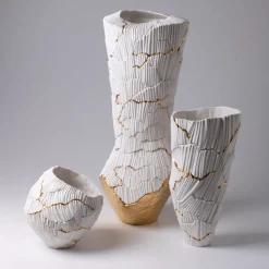 Fos Ceramiche Meltemi Vaso con crepe d'oro><noscript><img width=