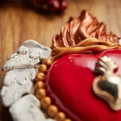 Cuore di Argilla METTERE LE ALI AL CUORE IN CERAMICA BIANCA E ROSSA> Sculture Da Parete