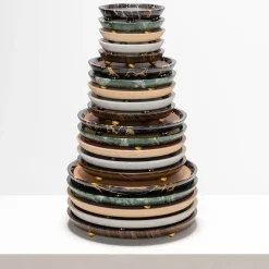 Giobagnara Mini vassoio rotondo in pelle e marmo Monza #2><noscript><img width=