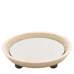 Giobagnara Mini vassoio rotondo in pelle e marmo Monza #5> Svuotatasche