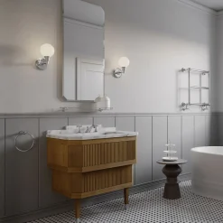 Devon&Devon Mobile Portalavabo Metropolitan Essence in Marmo di Carrara e Legno di Rovere><noscript><img width=