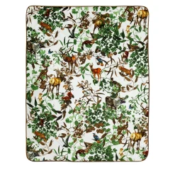 Grand Tour by Vito Nesta Mont Blanc Plaid in velluto con rami e animali del bosco> Coperte