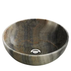 Kreoo Nabhi Collection Lavabo Bowl N.4 Small in Light Sky Onyx> Lavabi E Vasche Da Bagno