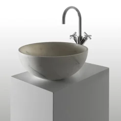 Kreoo Nabhi Collection Lavabo Bowl N.4 Small in Bianco del Re> Lavabi E Vasche Da Bagno