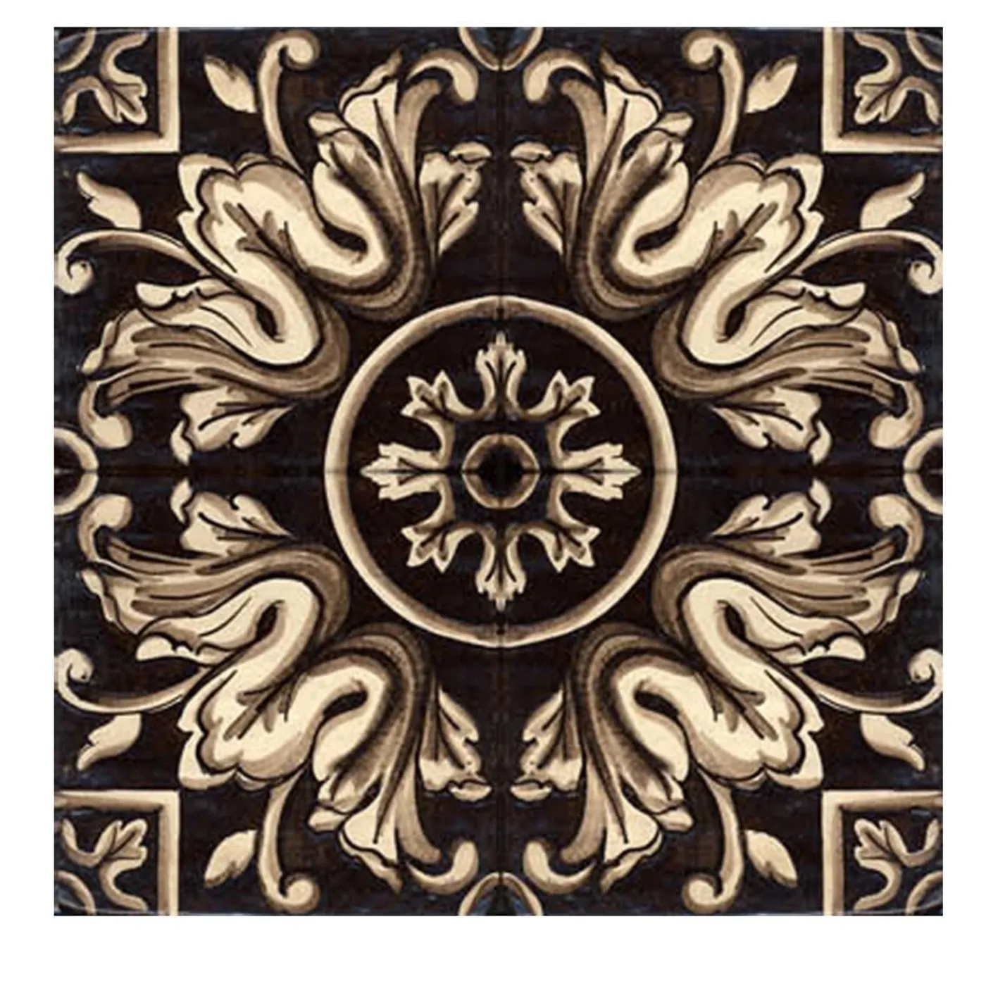 Studio Le Nid Nero Lava Set di 4 piastrelle #6> Piastrelle E Pavimenti