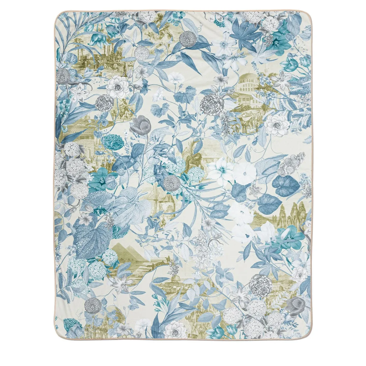 Grand Tour by Vito Nesta Notti D'Oriente Plaid in velluto con rami fiori e paesaggi> Coperte