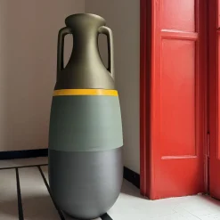Pop Pot Nuova anfora gigante da esterno Teodosio Nero Verde Giallo e Bronzo> Anfore