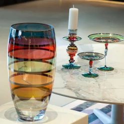 Griffe Montenapoleone by Vetrerie di Empoli Olimpia Portacandele policromi> Candelieri E Portacandele