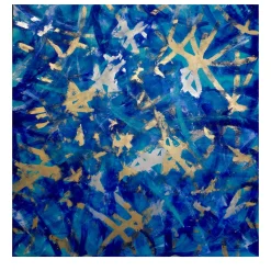 Elisabetta Milan Oltre il mare Pittura acrilica in blu cobalto> Pannelli Decorativi