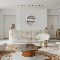 Chendù ORU Collection Decorazione da parete a mezzo cerchio in marmo calacatta di lusso> Sculture Da Parete