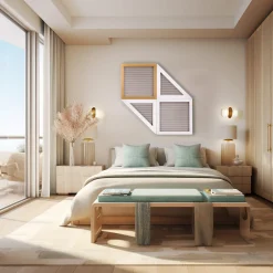 Chendù ORU Collection Decorazione murale essenziale a triangolo in bianco e nero><noscript><img width=