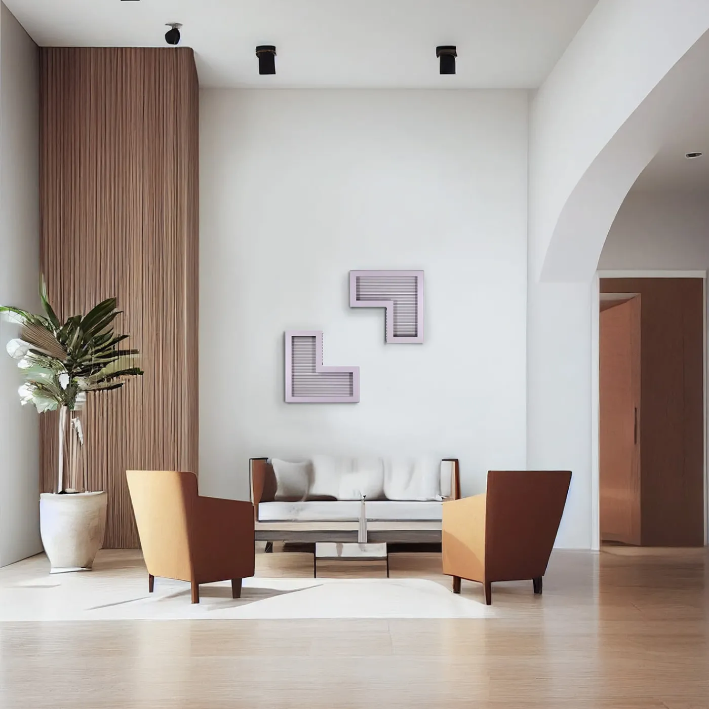 Chendù ORU Collection Essential Argento Grigio Angolo Decorazione da parete> Sculture Da Parete