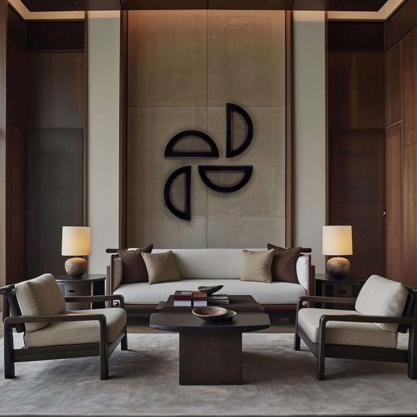 Chendù ORU Collection Essential Total Black Half Circle Decor da parete> Sculture Da Parete