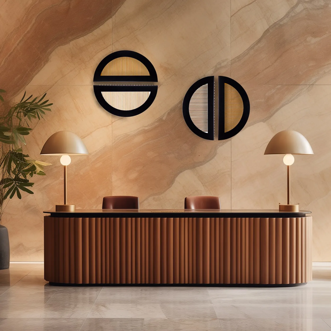 Chendù ORU Collection Essential Total Black Half Circle Decor da parete> Sculture Da Parete