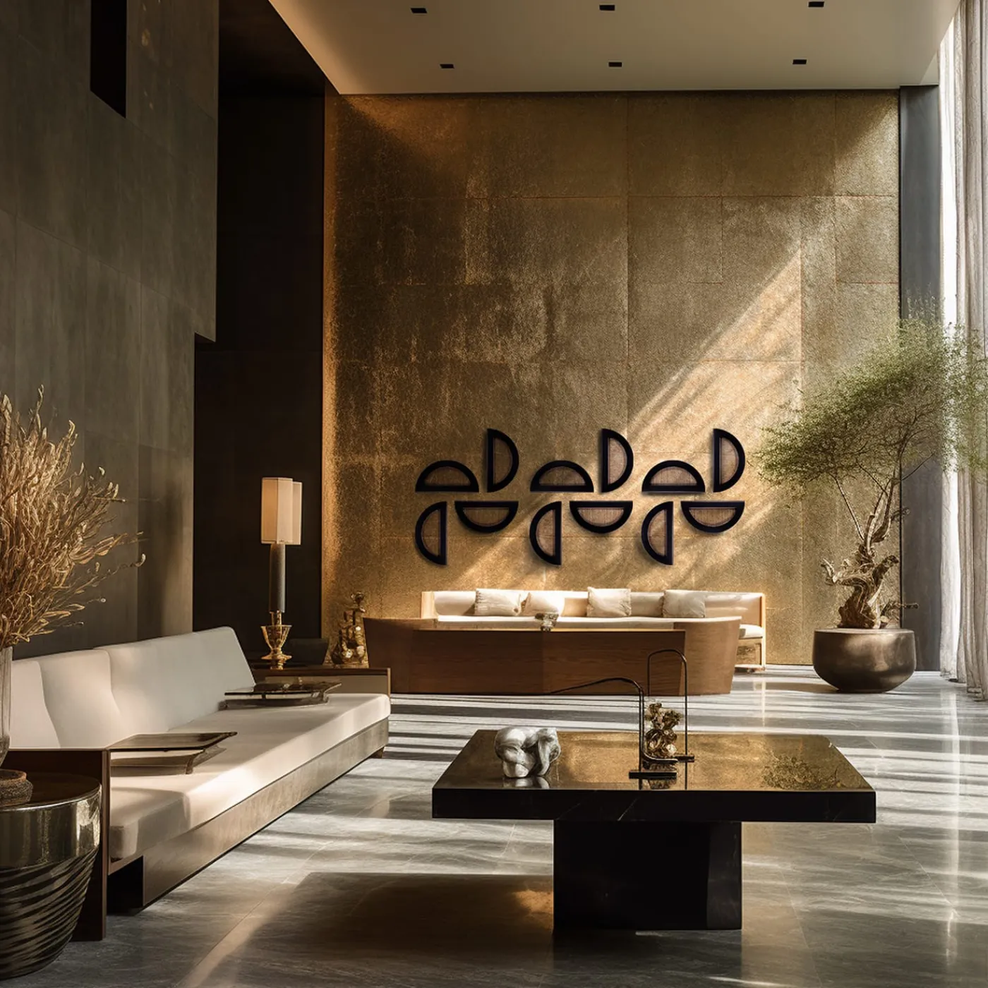 Chendù ORU Collection Essential Total Black Half Circle Decor da parete> Sculture Da Parete