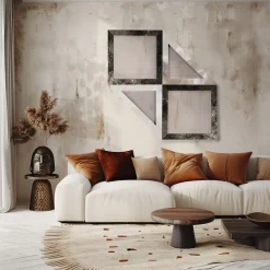 Chendù ORU Collection Luxury Grigio Carnico Marmo Quadrato Decorazione da parete> Sculture Da Parete