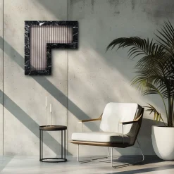 Chendù ORU Collection Luxury Grigio Carnico marmo Angolo Decorazione da parete> Sculture Da Parete