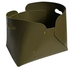 StudioNudo Overlaps Cesta regular in cuoio verde oliva> Ceste