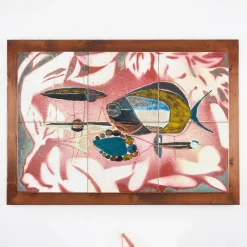 Ceramiche Lega di Martina Scarpa Pannello Decorativo in Ceramica a 6 Piastrelle "Pesci nel Mediterraneo"> Pannelli Decorativi