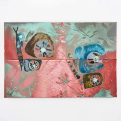 Ceramiche Lega di Martina Scarpa Pannello Decorativo in Ceramica a 2 Piastrelle "Farfalle nel Mediterraneo"> Pannelli Decorativi