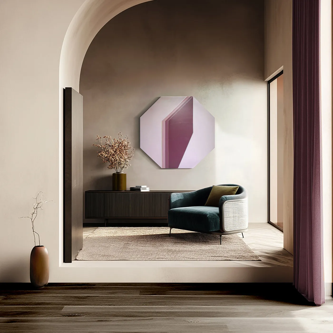 Elona Izrailova Pannello Decorativo Ottagonale Satisfaction Rosa> Pannelli Decorativi