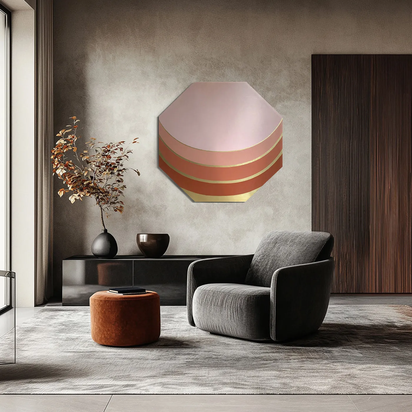 Elona Izrailova Pannello Decorativo Ottagonale Joy Arancione> Pannelli Decorativi