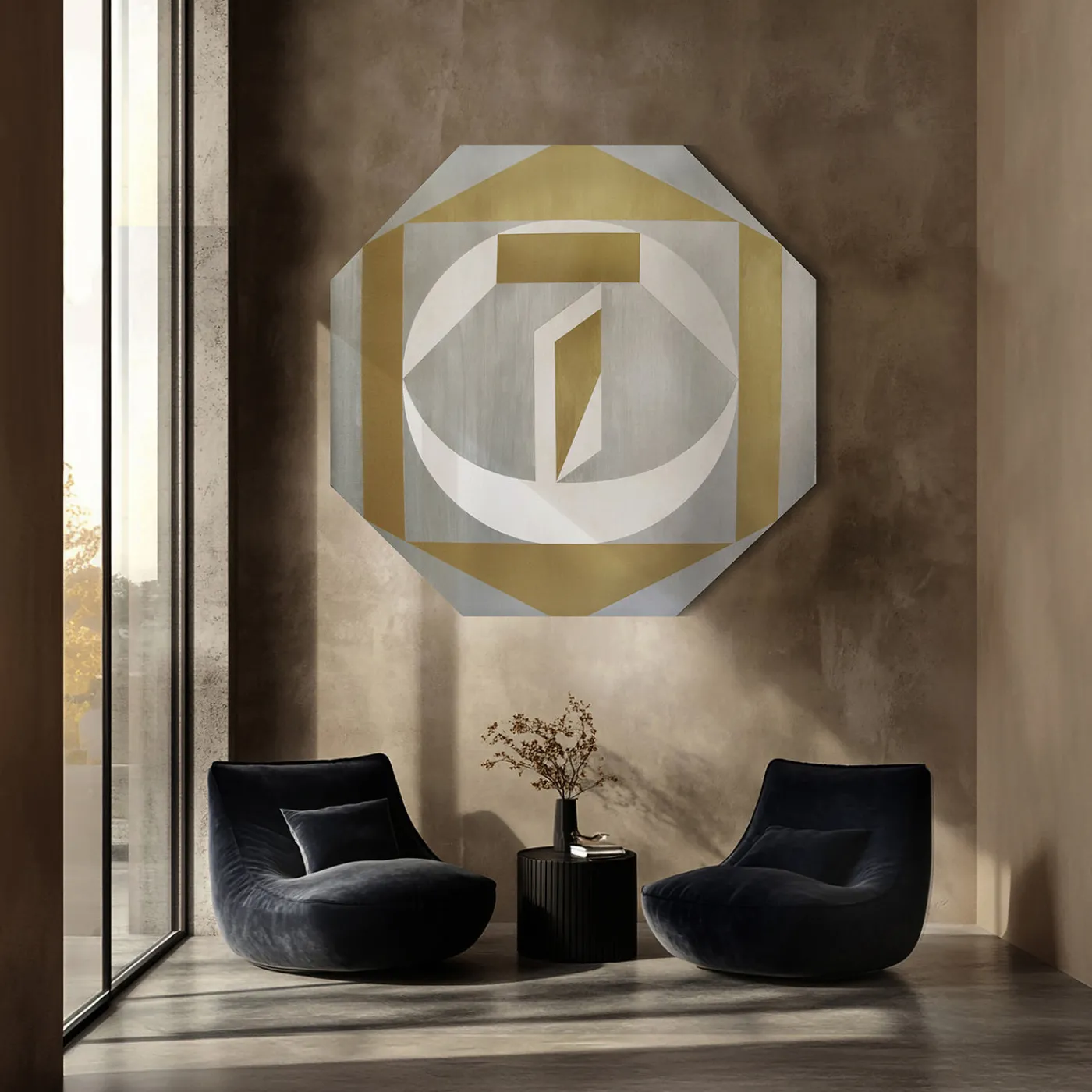 Elona Izrailova Pannello Decorativo Ottagonale Love Argento> Pannelli Decorativi