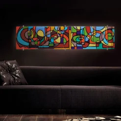 VéVé Glass Pannello decorativo policromo Motion> Sculture Decorative