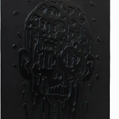 Artèpura Pannello Decorativo Volto Sfigurato in Pelle Nera><noscript><img width=