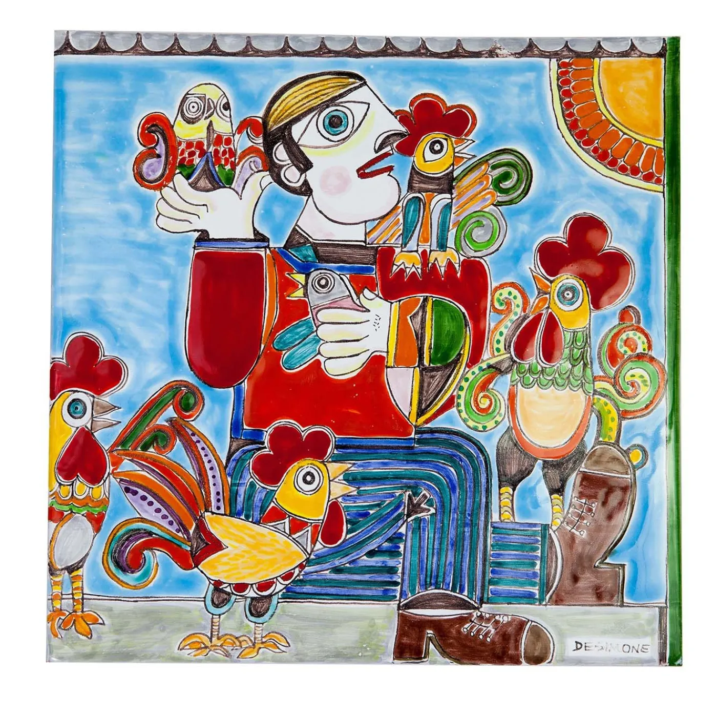 Ceramiche De Simone Pannello Il ladro di galline> Pannelli Decorativi