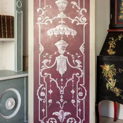 Porte Italia Pannello in legno rosso con decorazioni dipinte a mano> Pannelli Decorativi