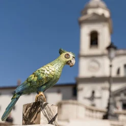 Porte Italia Pappagallo dipinto a mano in verde><noscript><img width=