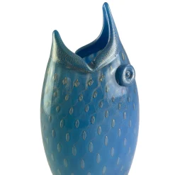 Gambaro e Tagliapietra Pesce Vaso zoomorfo in vetro blu> Vasi Decorativi