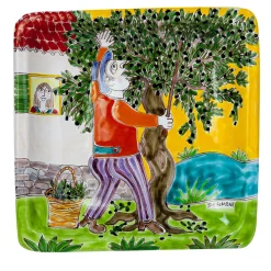 Ceramiche De Simone Piastra quadrata DS Farmer> Piatti Decorativi