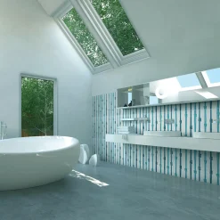 Arcea Handmade Design Piastrella Bambù quadrata verde acqua e bianca><noscript><img width=