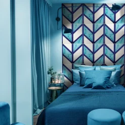 Arcea Handmade Design Piastrella Chi Square blu e turchese><noscript><img width=