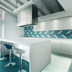 Arcea Handmade Design Piastrella Chi Square verde e bianca><noscript><img width=