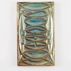 Ceramiche Lega di Martina Scarpa Piastrella Decorativa Rettangolare in Ceramica con Lustro Verde> Piastrelle E Pavimenti