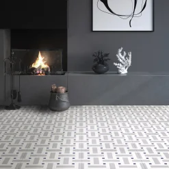 Francesco De Maio Piastrella Il Saraceno In Ceramica Grigia E Viola Motivo Geometrico> Piastrelle E Pavimenti