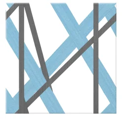 Francesco De Maio Piastrella Il Saraceno In Ceramica Azzurro E Grigio Scuro Motivo Geometrico> Piastrelle E Pavimenti